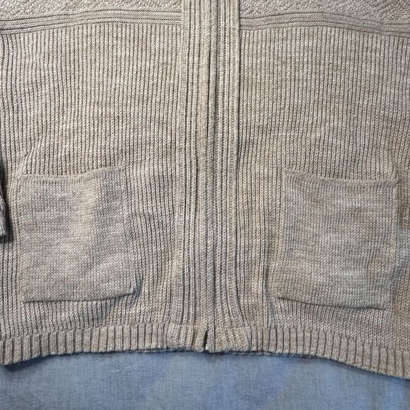 Vintage London Fog Zip Up Chunky Knit Sweater Cardigan Mens Large Grandpa USA - Picture 4 of 11